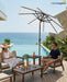 Patiokingdom 10FT Patio Umbrella with Push Button Tilt and Crank, Outdoor Market Umbrella with 8 Fiberglass Ribs, UV Protection Table Umbrella for Pool,Backyard,Garden,Deck