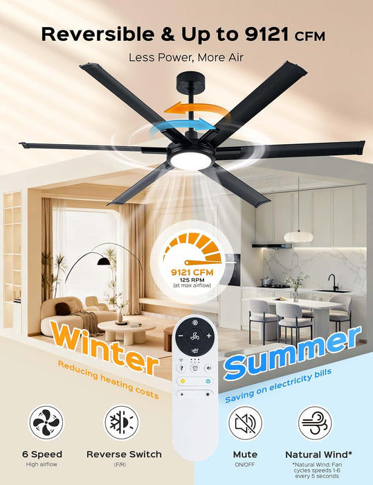 Premium 65 Inch Ceiling Fan Intelligent Climate Control