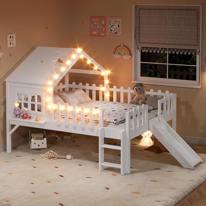 Luxurious FullSize Loft Bed With BuiltIn LEDLights
