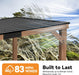 Modern Shade Supreme Cedar Wood Gazebo 10' X 12' with Hardtop Slope Roof, Wooden Carport with Durable and Rot-Resistant, Hardtop Gazebo with Supports Snow Loads and High Wind Speeds for Backyard