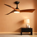 52 Inch Ceiling Fan with Light and Remote, Modern 3 Solid Wood Blades Ceiling Fan, 6 Speeds 5500CFM, Dimmable 3-Color LED with Memory, Timer & Quiet & Reversible DC Motor, ETL, Walnut Wood