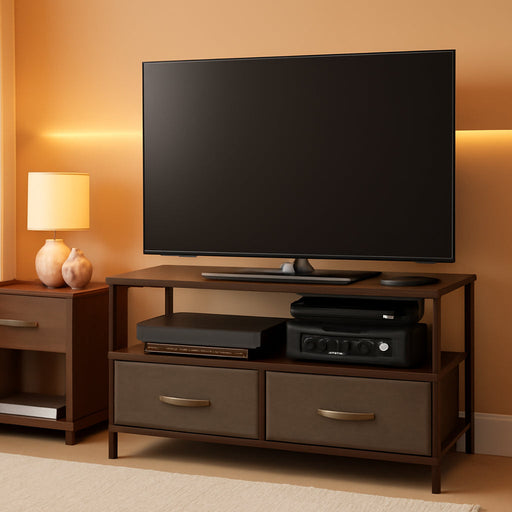 TV Stand Dresser with 2 Drawers - Television Riser Chest with Storage - Bedroom, Living Room, Closet, & Dorm Furniture