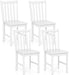 Wooden Dining Chairs Set of 4, 100% Solid Rubber Wood Kitchen Chair with Curved Backrest, Wide Seat, Mid-Century Modern Armless Side Chairs for Dining Room Living Room Restaurant, White