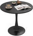 Black round Dining Table, 32" Modern Tulip Kitchen Table W/ 0.9” Thickened Tabletop & Sturdy Metal Pedestal, Mid-Century Leisure Table for Small Places, Dining Room, Living Room, Cafe