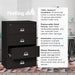 Fireproof Lateral File Cabinet (4 Drawers, Impact Resistant, Water Resistant), 38" W X 22" D, Black, Made in USA