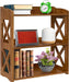 3 Tier Bookshelf, Narrow Bookshelf Wood Bookshelf Organizer, Small Bookcase Display Shelf, 3 Shelf Bookcase for Desktop, Office, Bedroom, Living Room (Brown, 3 Tier)