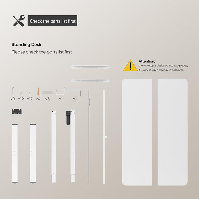 Electric Standing Desk Adjustable Height, Stand up Home Office Desk, 40X24 Inches Sit Stand Desk with Memory Preset, White