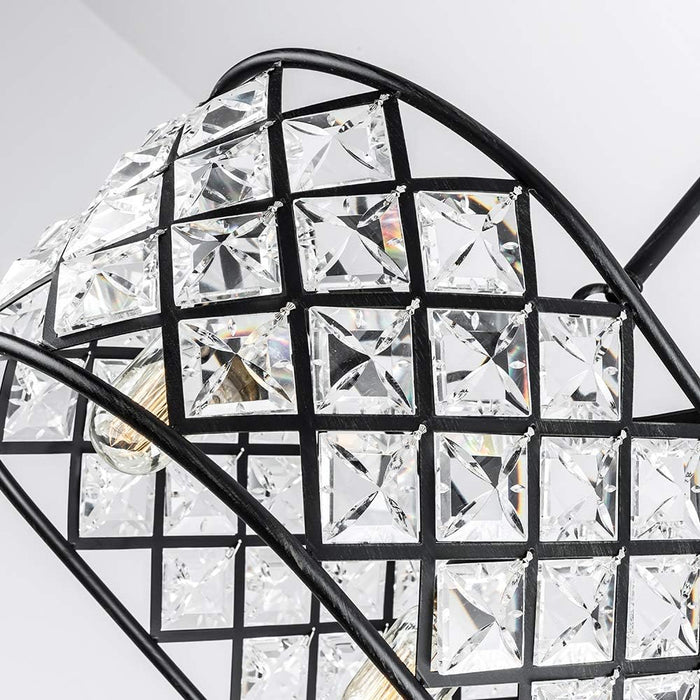 Antique Black FiftyFiveInch Beaded Crystal Chandelier
