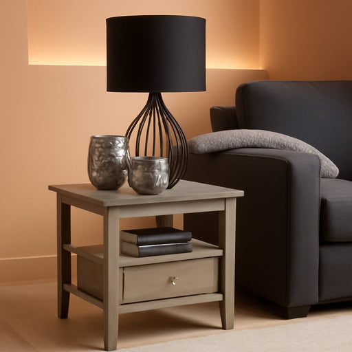 Warm Shaker Solid Wood Rectangle End Table - Farmhouse Grey