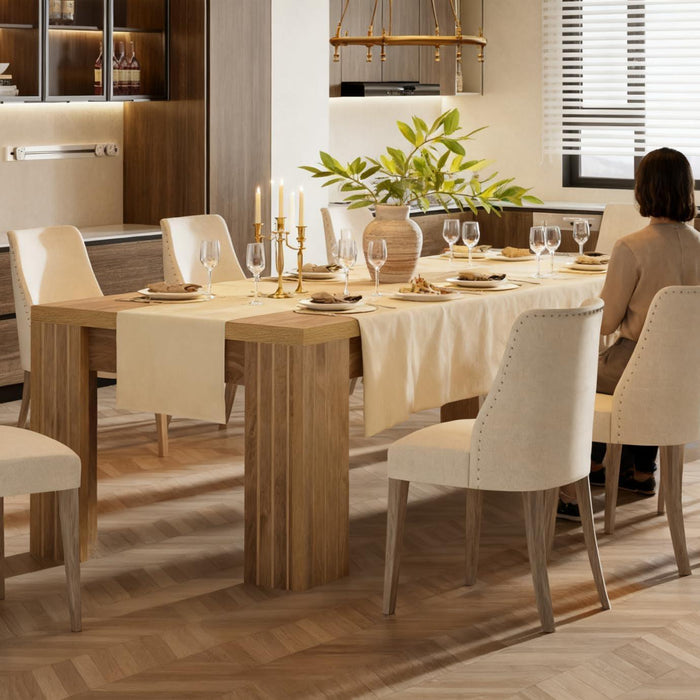 Dining Table for 6-8 People, 78.7-Inch Farmhouse Rectangular Kitchen Table with Heavy Duty Legs, Large Long Dining Room Furniture for Kitchen, Living Room, Rustic Brown