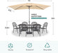 Rectangular Patio Umbrella, 6.5 X 10 Ft Rectangle Table Umbrellas W/Heavy Duty Ribs, Effortless Crank and Push Button Tilt, Wind Resistant Sun Umbrella for Outdoor Patio, Beige