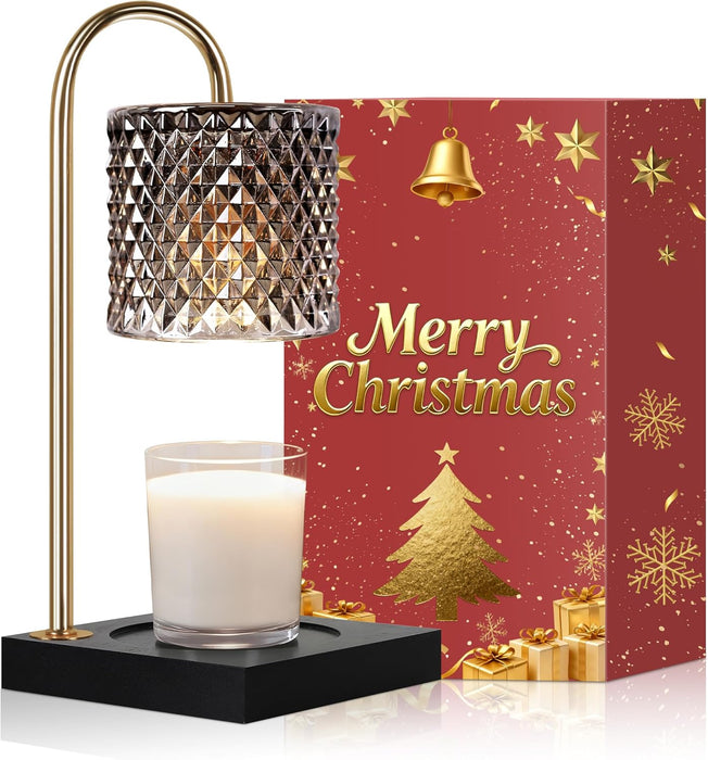 Candle Warmer Lamp with Timer Dimmer, Birthday Gifts for Women Mom, House Warming Gifts, Elegant New Home Decor, Wax Warmer for Jar Candles, Heater Lamp for Scented Wax, Black Glass