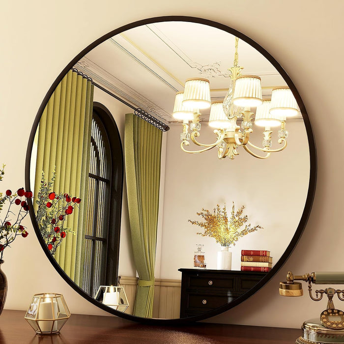 round Mirror 30 Black Wall Mounted Circle Mirrors