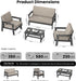 Domi 4 Pieces HDPE Patio Furniture Set, Outdoor Sofa outside Couch Set