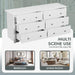 White Wood Dresser with 6 Drawer, 47.2‘’ Cabinets Dressers Wood Dresser Cabinet, Organizer Drawers for Bedroom, Living, Hallway