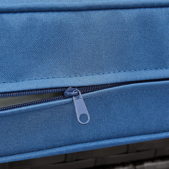 3-Seat Patio Wicker Sofa, Outdoor Rattan Couch with Furniture Cover, Deep Seat High Back with Cushions & Throw Pillows for Deck/Porch/Balcony/Yard, Brown/Dark Blue