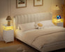 White Nightstand With Charging Station LED Lighting