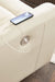 Dahlmoore Modern Leather Match Power Reclining Sofa with USB Ports, Beige