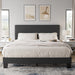 Queen Bed Frame,  Queen Size Dark Gray Upholstered Bed with Adjustable Headboard, Fabric Platform Bed Frame