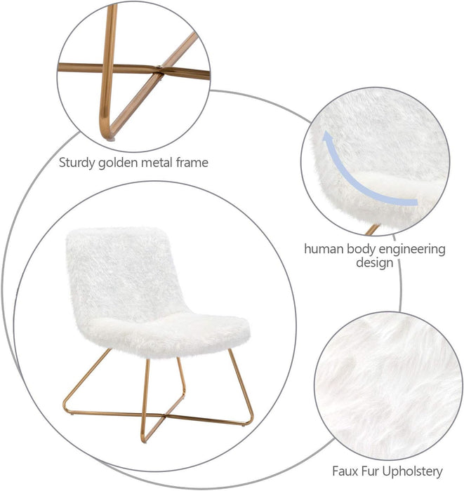 Faux Fur Upholstered Living Room Chair