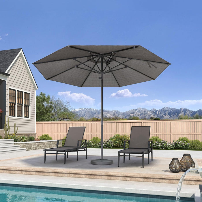 Market Table Umbrella 11.5 FT Business Semi Auto Lift, Gray