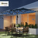 14.4Ft Large Patio Umbrella with 36 Solar LED Lights