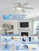 Modern Nickel Ceiling Fan Silent Brushed Steel Finish