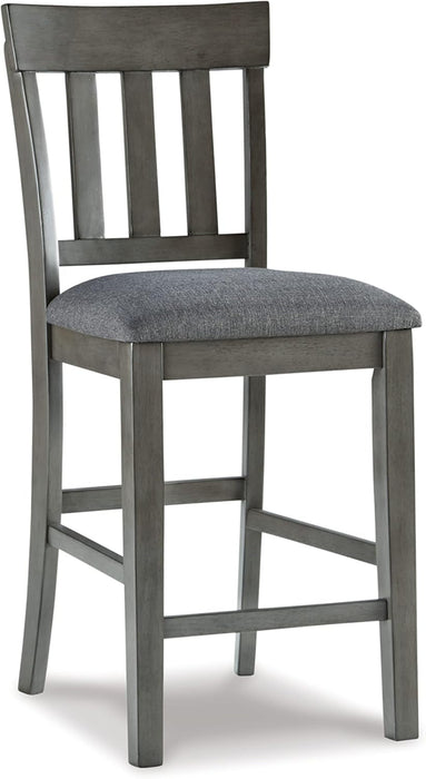 Hallanden Modern Farmhouse 25.75" Counter Height Upholstered Barstool, Set of 2, Dark Gray