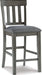 Hallanden Modern Farmhouse 25.75" Counter Height Upholstered Barstool, Set of 2, Dark Gray