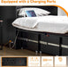 Queen Murphy Bed With Black IntegratedChargingStations LedLighting