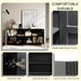 59" 4-Door Buffet Cabinet with Storage, Modern Accent Sideboard Buffet Table for Kitchen or Dining Room, Textured Ripple Front Freestanding Cabinet for Dishes & Decor, Black