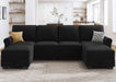 2-Piece Velvet Sectional Sofa with Chaise