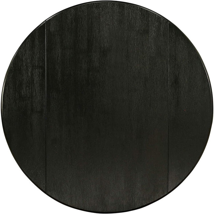 Wood Dining Room Table with round Tabletop, Black Finish