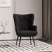 Black Mid Century Velvet Upholstered Wingback Armchair