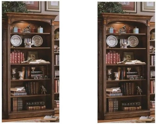 Set of 2 Contemporary Open Bookcases in Cherry Wood