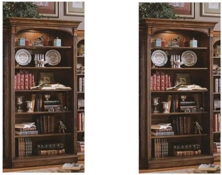 Set of 2 Contemporary Open Bookcases in Cherry Wood