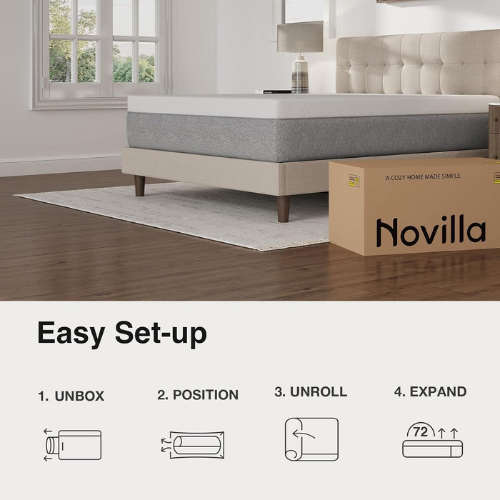 14 Inch Mattress Queen, Gel Memory Foam Queen Mattress in a Box with Comfort Foam for Contour Support & Motion Isolation & Edge Support, Certipur-Us Certified