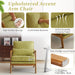 Upgraded Premium Corduroy Accent Chair,Upholstered Arm Chair,Solid Wood Comfy Reading Chair with Lumbar Pillow, Mid Century Modern Chairs for Living Room,Bedroom,Guest Room,Green