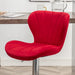 Ellston Velvet Adjustable Swivel Barstools in Red, Set of 2
