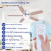 50 Inch Low Profile Ceiling Fans with Lights and Remote, Modern Brushed Nickel Flush Mount Ceiling Fan, 3CCT, Dimmable, Quiet DC Reversible Motor, for Bedroom Living Room Indoor/Outdoor Use