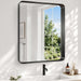30X36 Inch Black Bathroom Mirror Metal Framed, HD Tempered Glass