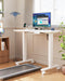 Electric Small Standing Desk, 35" X 20" Whole Piece Desktop, Adjustable Height Computer Desk, 4 Height Memory Settings, Sit Stand up Desk for Home Office, White