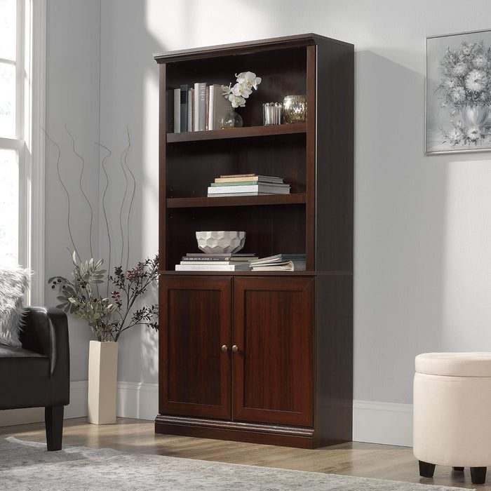 Miscellaneous Storage 5-Shelf/ Book Shelf 2-Door Bookcase, Select Cherry Finish