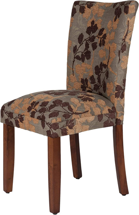 Home Decor | K1136-F975 | Classic Upholstered Parsons Dining Chair | Single Accent Dining Chair, Brown Woven