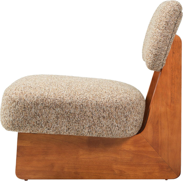 Low Profile Walnut Fabric Accent Chairs Collection