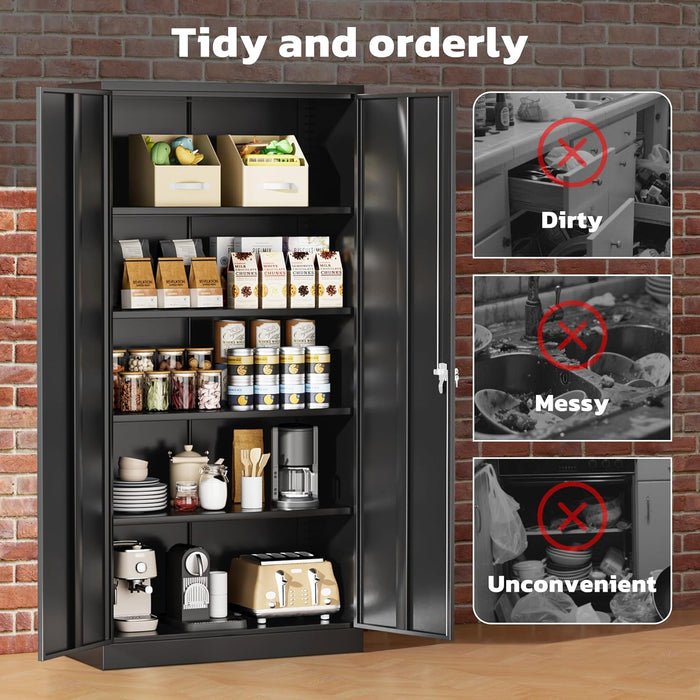 72InchTall GreenVelly Locking Cabinet Metal Storage