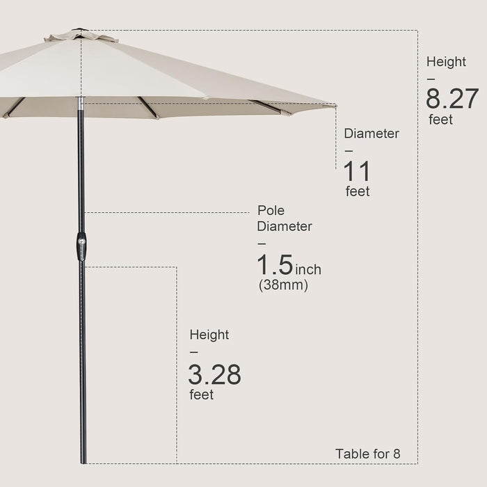 Patio Market Outdoor Table Umbrella with Auto Tilt and Crank, Large Sun Umbrella with Sturdy Pole & Fade Resistant Canopy, Easy to Set