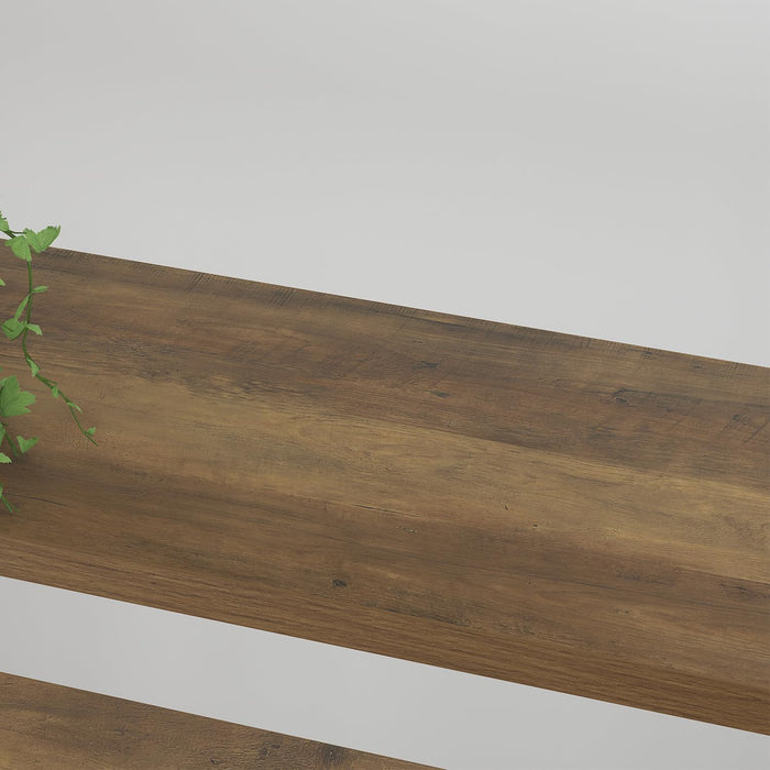 Industrial Reinforced Five Tier Bookshelf Rustic Oak