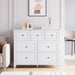 White Contemporary Seven Drawer Dresser For Bedroom