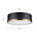 Irving Park 2-Light Flush Mount, Matte Black Finish, Burnished Brass Accents, Frosted Glass Shade, LED Bulbs Included